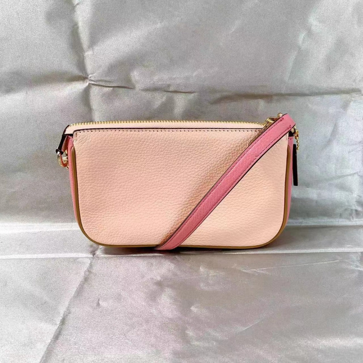 Coach C8877 Nolita 19 In Colorblock With Horse And Carriage In Gold/Faded Blush Multi Coach C8877 Nolita 19 In Colorblock With Horse And Carriage In Gold/Faded Blush Multi